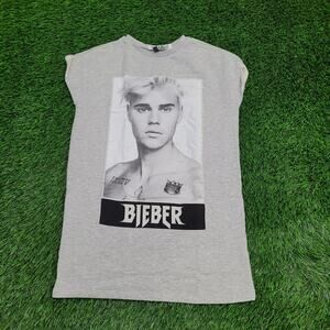 Justin-Bieber Sweatshirt Womens Medium 19x29 Purpose Tour